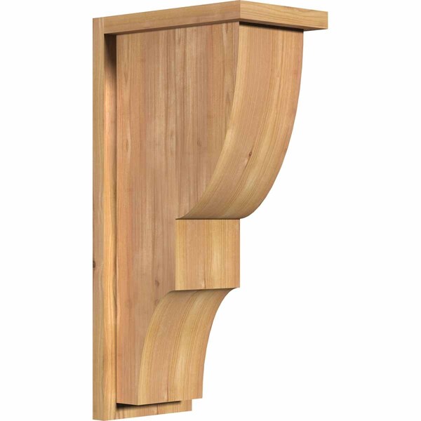 Ekena Millwork Ridgewood Smooth Corbel w/Backplate, Western Red Cedar, 7 1/2"W x 12"D x 24"H COR08X12X24RID01SWR - main